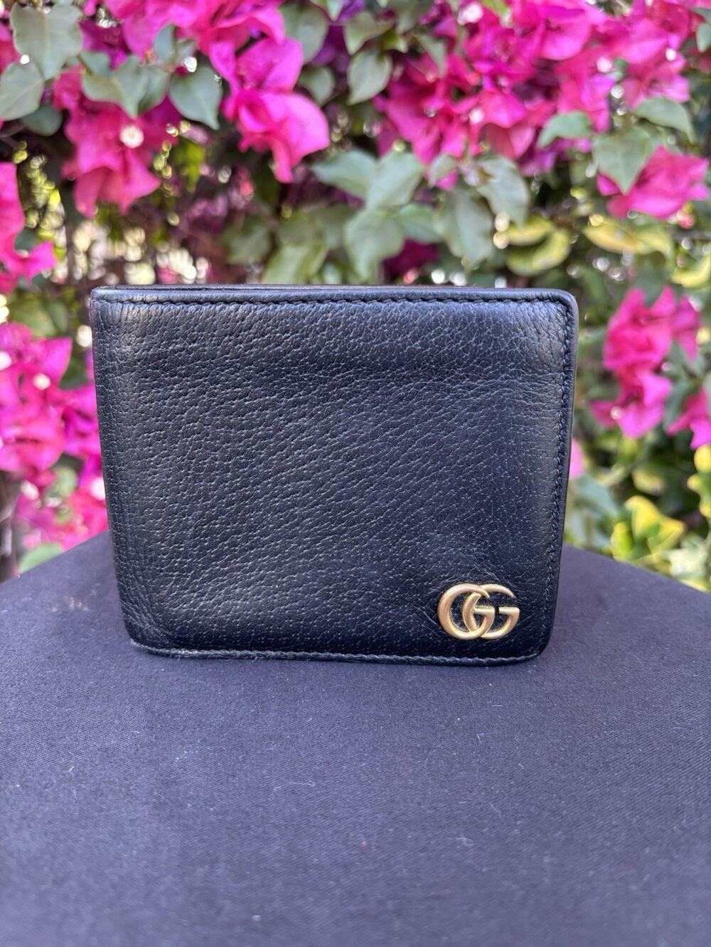 GUCCI Marmont Men’s Bifold Wallet Leather Black